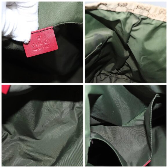 GUCCI GG Canvas Sherry Line Tote Bag Beige Red 189669 Auth BA1983 - Picture 15 of 16